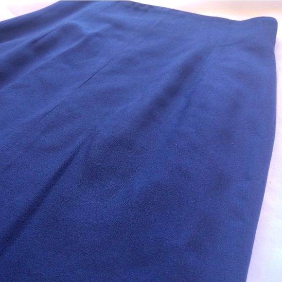 Express 90s Pencil Skirt Wool Blend Midi Sailor Silver Buttons 6 7 8 S M Navy - Picture 11 of 11